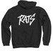 Black Graphic Hoodie, a Black Pullover Hoodie (back-view)