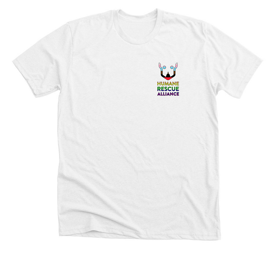 HRA Pride Logo, a Solid White Blend Premium Unisex Tee