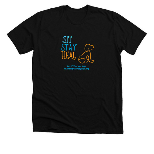 Roxy? "Sit Stay Heal" Design 1, a Solid Black Blend Premium Unisex Tee
