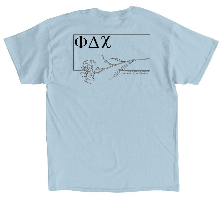 PDC - The Carnation, a Light Blue Classic Unisex Tee (back-view)