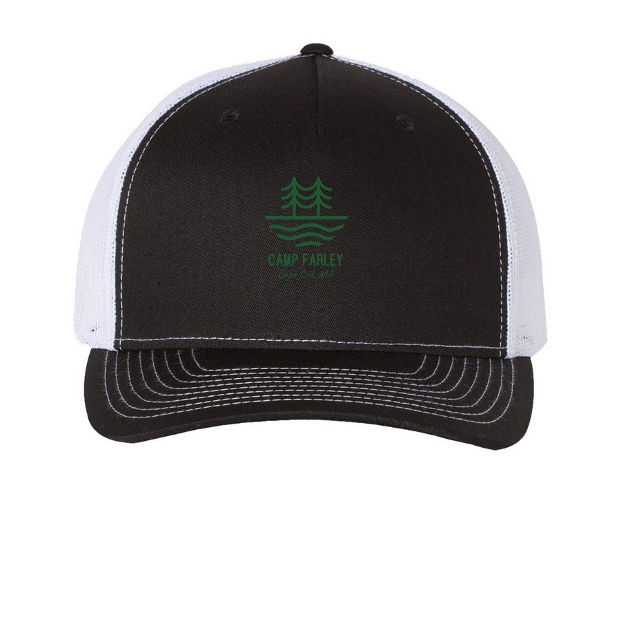 Trucker Hats, a Black/ White Printed Five-Panel Trucker Cap