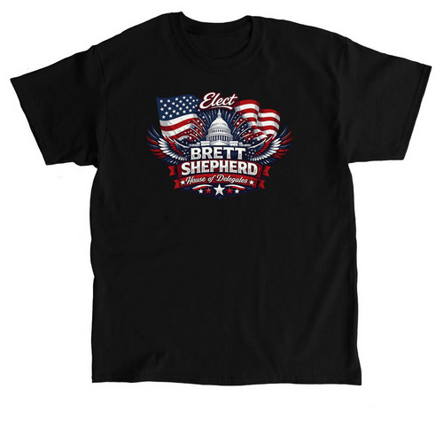 Patriotic Shep for 6, a Black Classic Unisex Tee