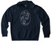 River Otter (white ink), a French Navy Stanley/Stella Unisex Cruiser 2.0 Pullover Hoodie