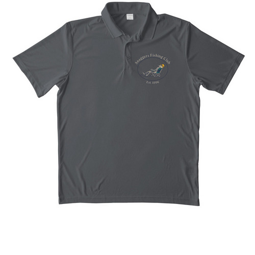 Polos, a Iron Grey Unisex Performance Polo