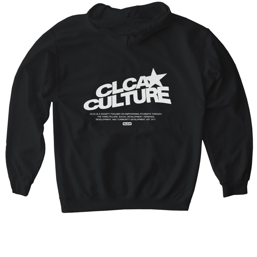 CLCA Merch 2025-2026, a Black Gildan Softstyle Pullover Hoodie (back-view)