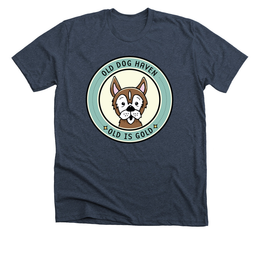 Old is Gold, a Heather Midnight Navy Premium Unisex Tee