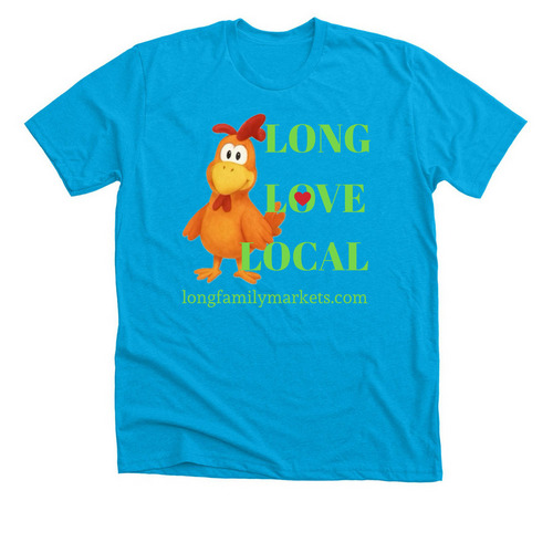 Long Love Local, a Neon Blue Premium Unisex Tee