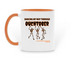 Dancing through Ouchtober Mugs, a Orange Two-Tone Ceramic Mug (back-view)