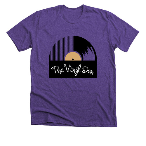 The Vinyl Den, a Heather Team Purple Premium Unisex Tee