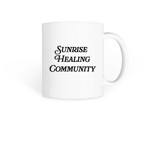 SUNRISE HEALING COMMUNITY Mug, a White Coffee Mug