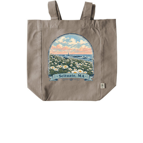 Scituate Vibes! - Minot Daisies - Tote Bag, a Pumice Recycled Cotton Tote Bag