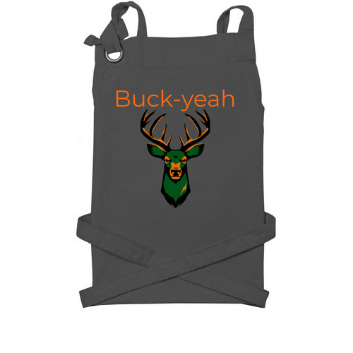Buck-yeah, a Dark Grey Cotton Canvas Pocket Apron