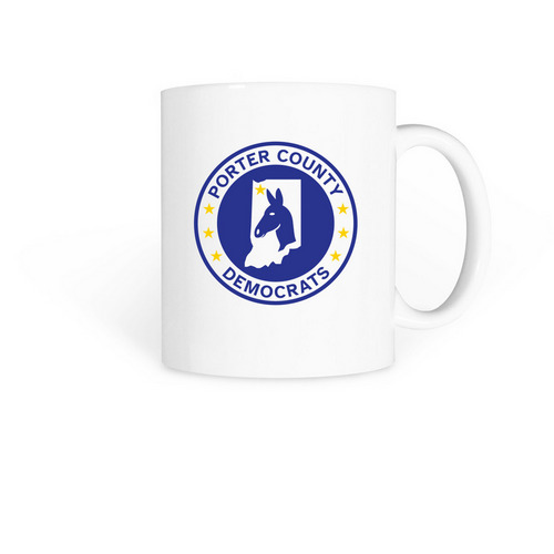 Porter County Democrats Mug, a White Coffee Mug