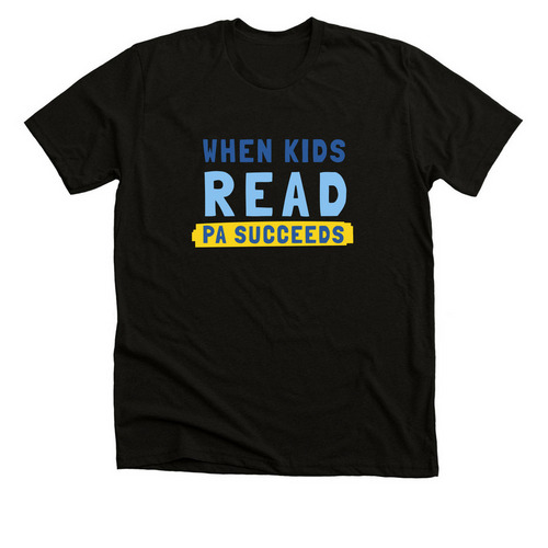 "When Kids Read" Classic T-Shirts + Sweaters, a Solid Black Blend Premium Unisex Tee