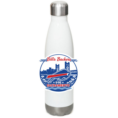 Water Bottle, a White Stainless Steel Water Bottle