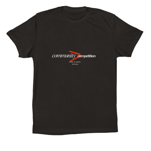 Community Over Competition, a Black Premium Cotton Tee