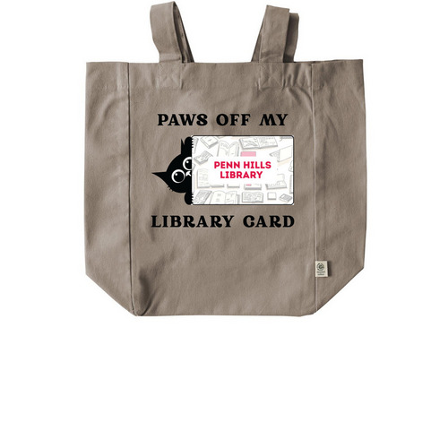 Paws Off My Library Card Bag, a Pumice Recycled Cotton Tote Bag