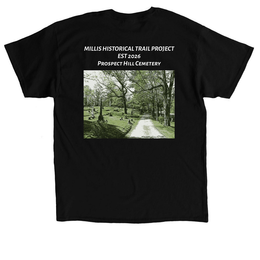 Prospect Hill Cemetery, a Black Classic Unisex Tee (back-view)