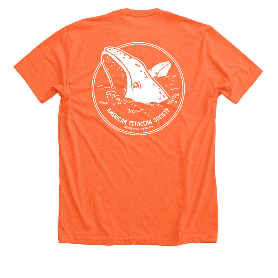 NATURALIST Classic Pocket Logo GrayWhale Back, a Heather Orange Premium Unisex Tee (back-view)