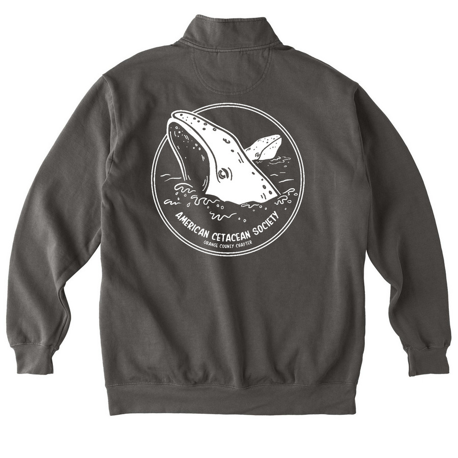NATURALIST Classic Pocket Logo GrayWhale Back, a Pepper Comfort Colors Quarter Zip Pullover (back-view)