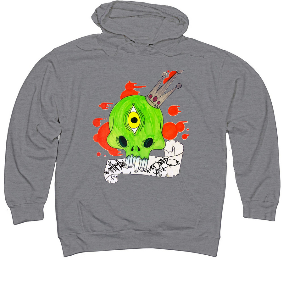 King Nekro, a Gunmetal Heather Midweight Pullover Hoodie