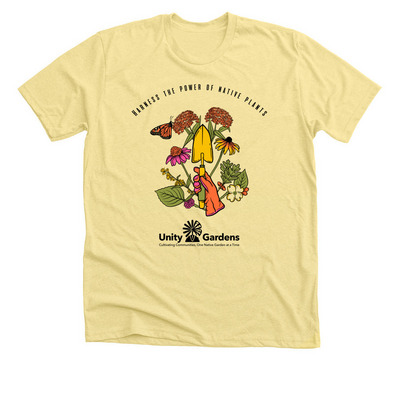 Unity Gardens, a Heather Yellow Gold Premium Unisex Tee