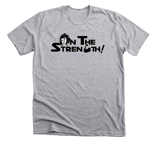 On The Strength, a Athletic Heather Premium Unisex Tee