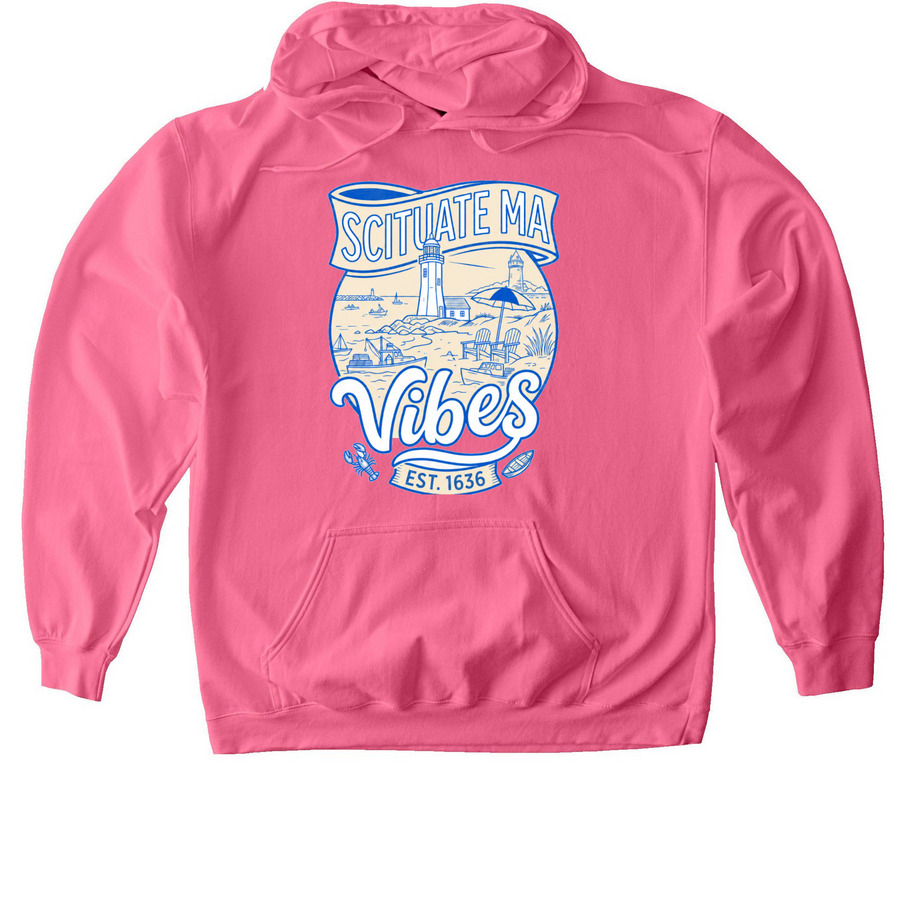 Scituate Vibes!, a Pink Lemonade Softstyle Pullover Hoodie