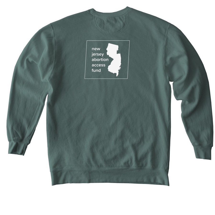 Sorry not sorry!, a Blue Spruce Comfort Colors Crewneck Sweatshirt (back-view)
