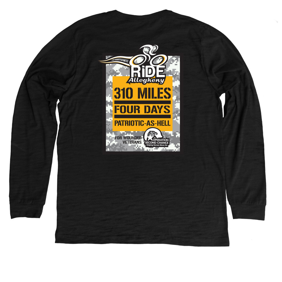 RA 2021 Long-Sleeved, a Solid Black Blend Premium Long Sleeve Tee (back-view)