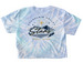 Champlain Valley Stars Art, a Lagoon Women's Tie Dye Cropped Tee (back-view)