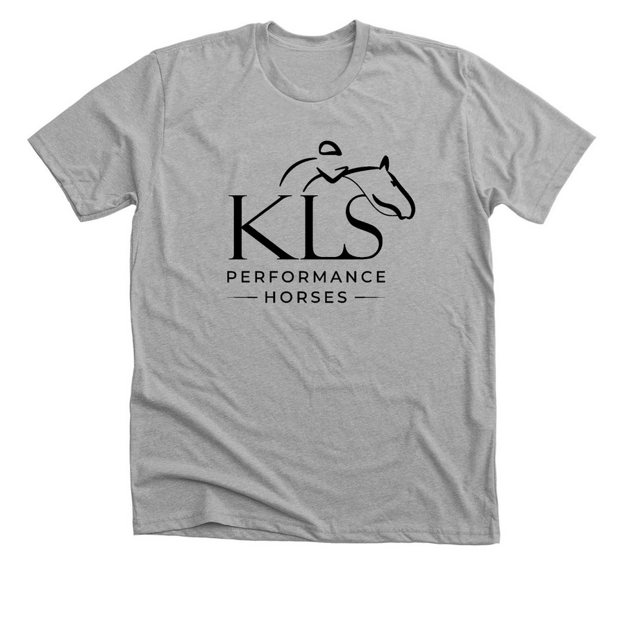 KLS Performance Horses - Black Logo, a Athletic Heather Premium Unisex Tee