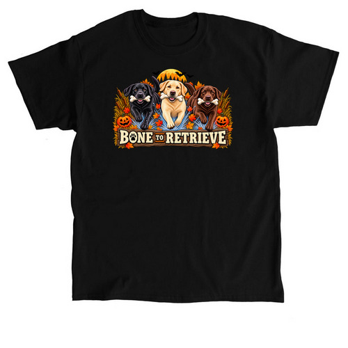 Halloween Bone To Retrieve, a Black Classic Unisex Tee