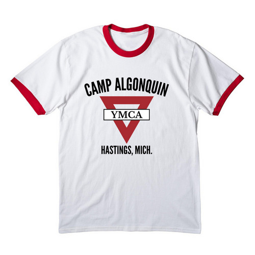 Retro Camp Baseball Tee, a White/ Red Cotton Ringer Tee
