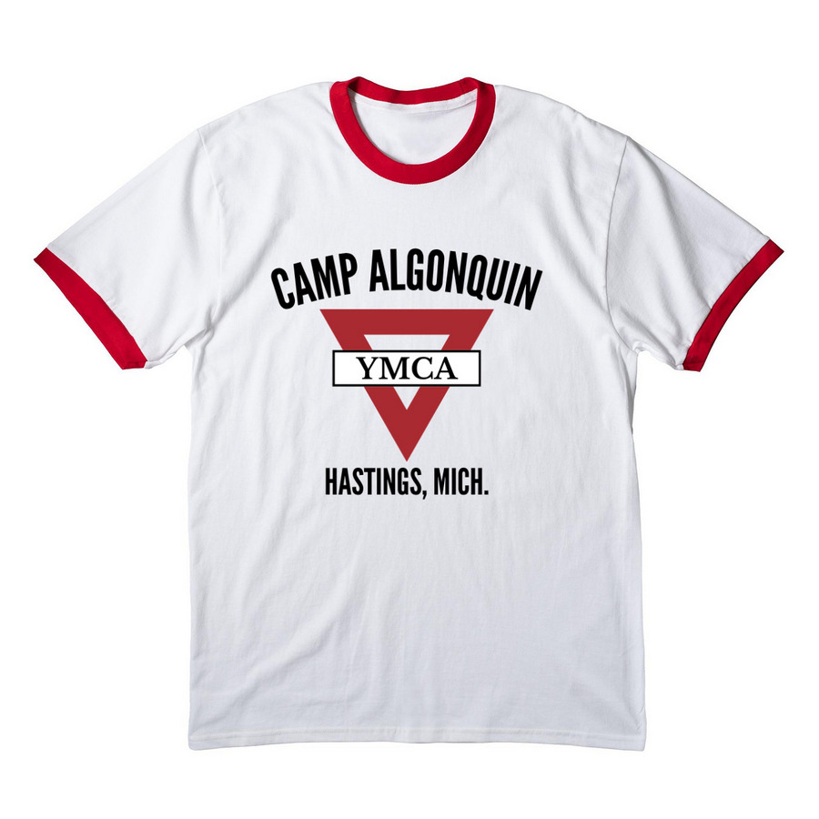 Retro Camp Baseball Tee, a White/ Red Cotton Ringer Tee