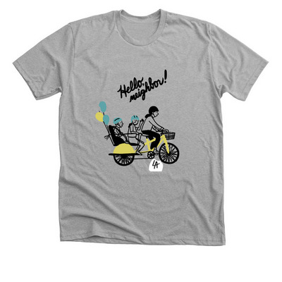 "Hello, Neighbor" GBIV Bike T-Shirt&nbsp;, a Athletic Heather Premium Unisex Tee