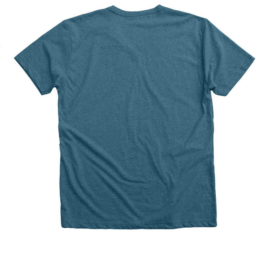 Salisbury Presbyterian Preschool, a Heather Deep Teal Premium V-Neck Tee (back-view)