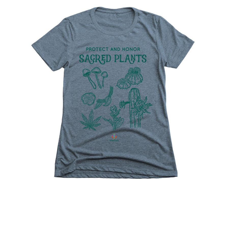 Protect & Honor Sacred Plants, a Indigo Women's Slim Fit Tee