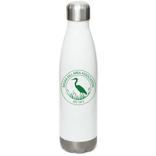 Logo Bottle, a White Stainless Steel Water Bottle