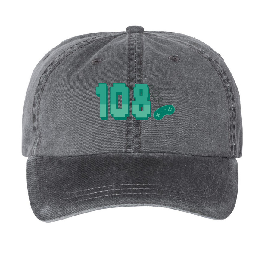 Wilson108 Hats, a Black Printed Pigment Dye Baseball Cap