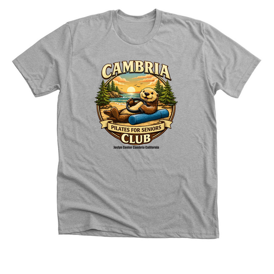 Cambria Joslyn Center Pilates Club, a Athletic Heather Premium Unisex Tee