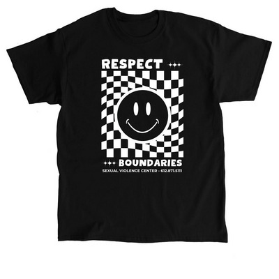Respect Boundaries, a Black Classic Unisex Tee