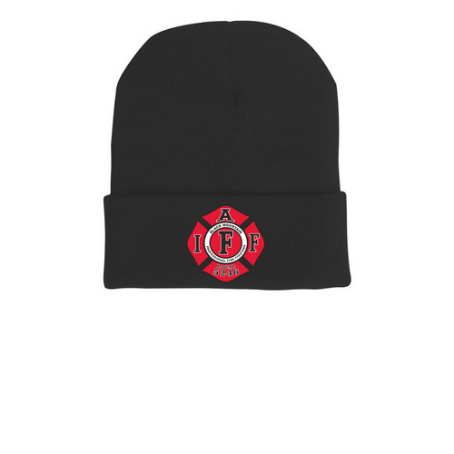 Black Mountain Professional Firefighters, a Black Printed Cuffed Beanie
