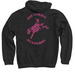 ?Fkn Rank? (pink logo), a Black Pullover Hoodie (back-view)