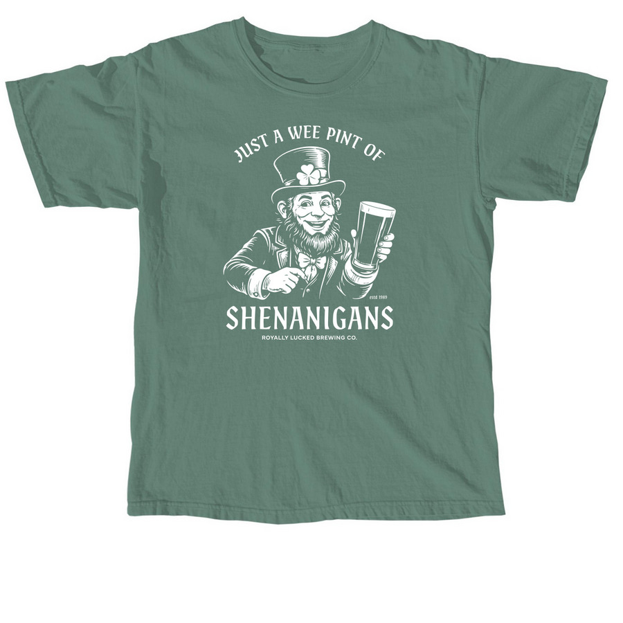 A Wee Pint of Shenanigans, a Light Green Comfort Colors Unisex Tee