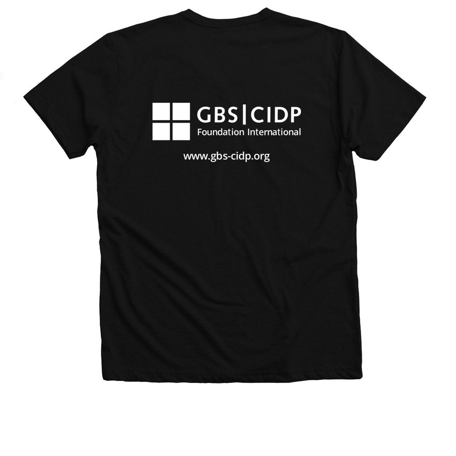 MMN Awareness Month - February 2026, a Solid Black Blend Premium V-Neck Tee (back-view)