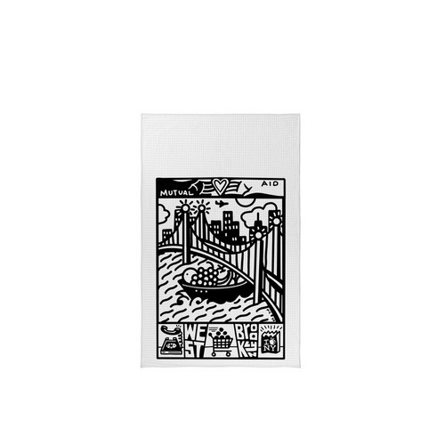 Waterfront Tea Towel by Noel, a White Tea Towel