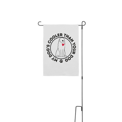 Black Yard Flag&nbsp;, a White 12" x 18" Yard Flag with Stake