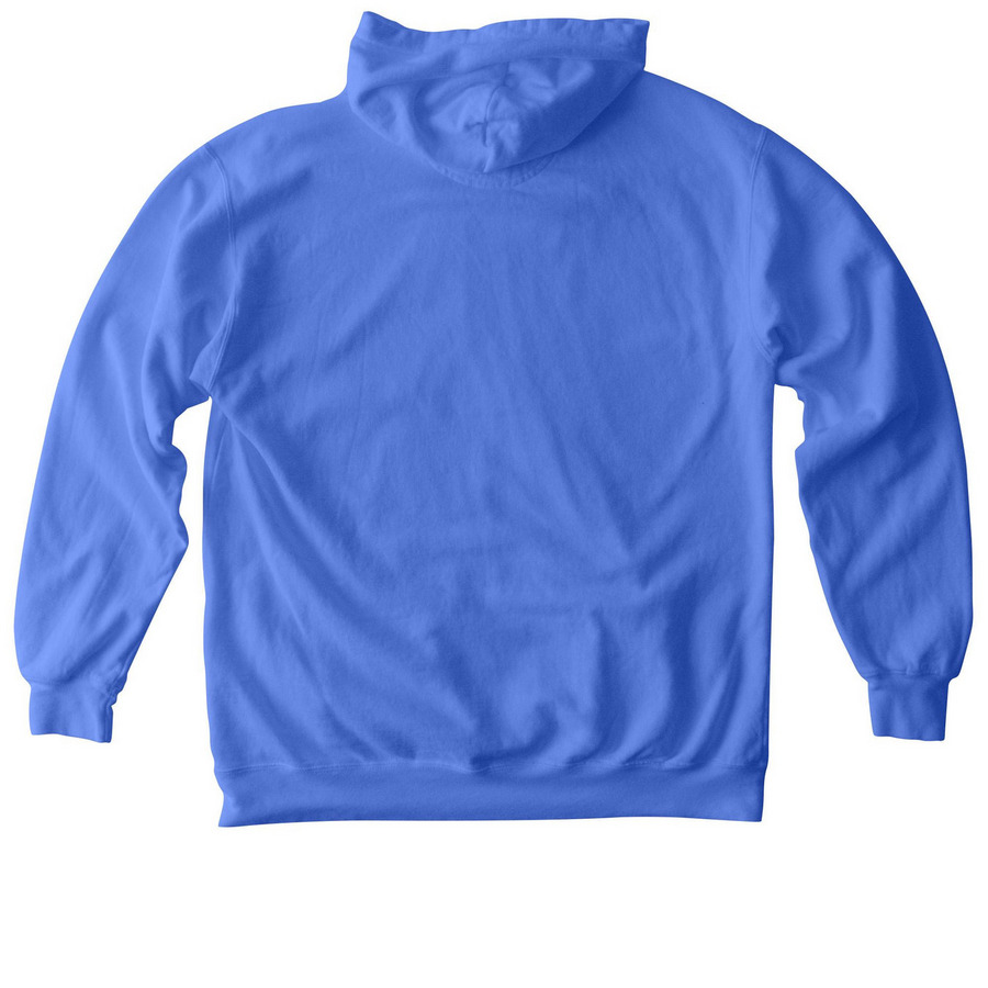 2026 Mullis Family Reunion, a Flo Blue Comfort Colors Pullover Hoodie (back-view)