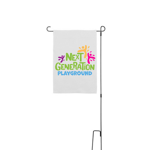 Next Generation Playground, a White 12" x 18" Yard Flag with Stake